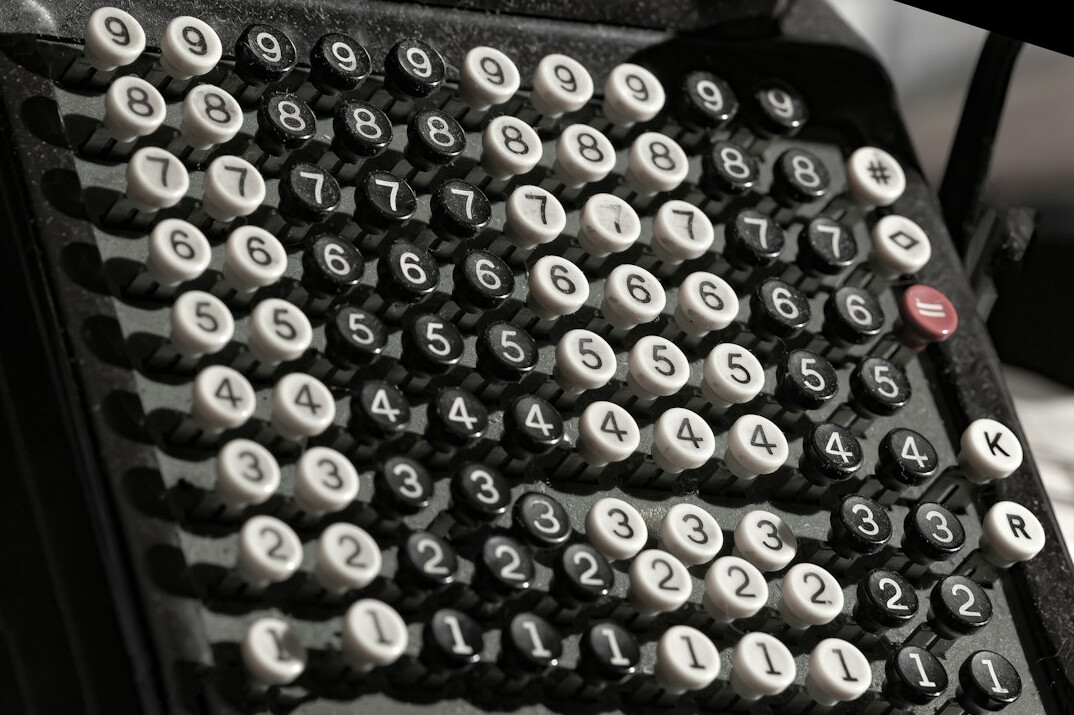 Close view of typewriter keys
