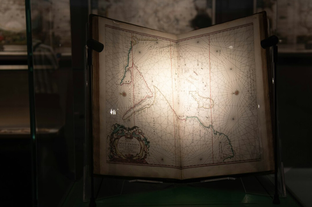 Old map on a table used to trace a mystery